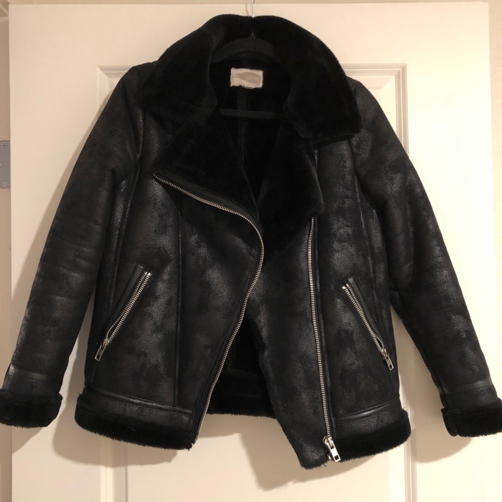 Black fur jacket